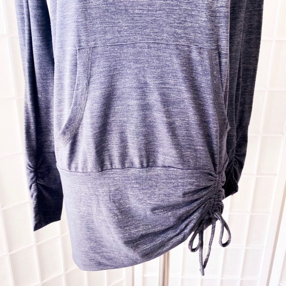 Beyond Yoga Heather Grey Ruched Side Long Sleeve Activewear Hoodie View 4
